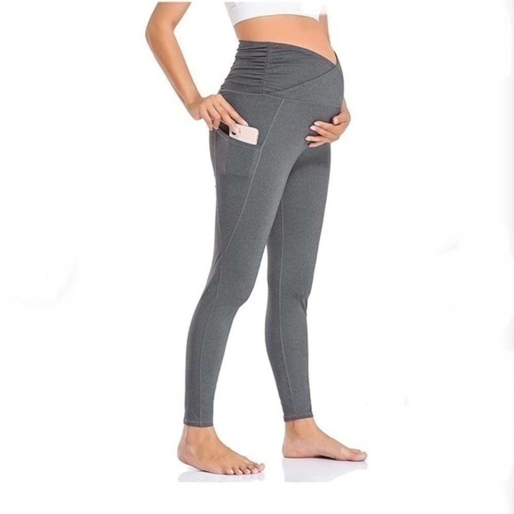 BBHoping Burgundy Maternity Yoga Workout Leggings